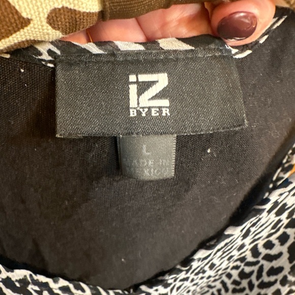 Iz Byer Black and White Animal Print Tank Top - Picture 4 of 4